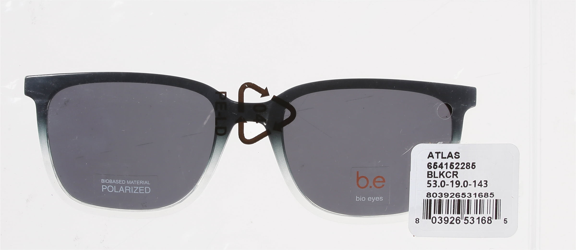 Bio Eyes Men's Atlas Sunglasses Clip Only, Black Gradient