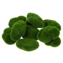 SEWCHICS 10pcs Green Foam and Plastic Simulation Moss Stones for Planter Fillers and Home Decoration