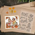 thumbnail image 2 of Autumn Pumpkin Scarecrow Clear Stamps and Cutting Dies Set Text Silicone Clear Stamps and Metal Leaves Die Cuts for Card Making and DIY Scrapbooking, 2 of 8