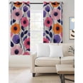 thumbnail image 2 of Pink Spring Floral Blackout Curtains for Bedroom Living Room Darkening Curtains 54 Inch Long Farmhouse Flower Modern Abstract Art Short Curtain for Small Window Treatment Grommet Drapes 42"x54"x2, 2 of 9