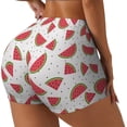 thumbnail image 2 of Naloa Hand Drawn Watermelon Biker Shorts for Women Seamless Scrunch Short Women’s Yoga Shorts for Gym Running Sport Shorts - Medium, 2 of 9
