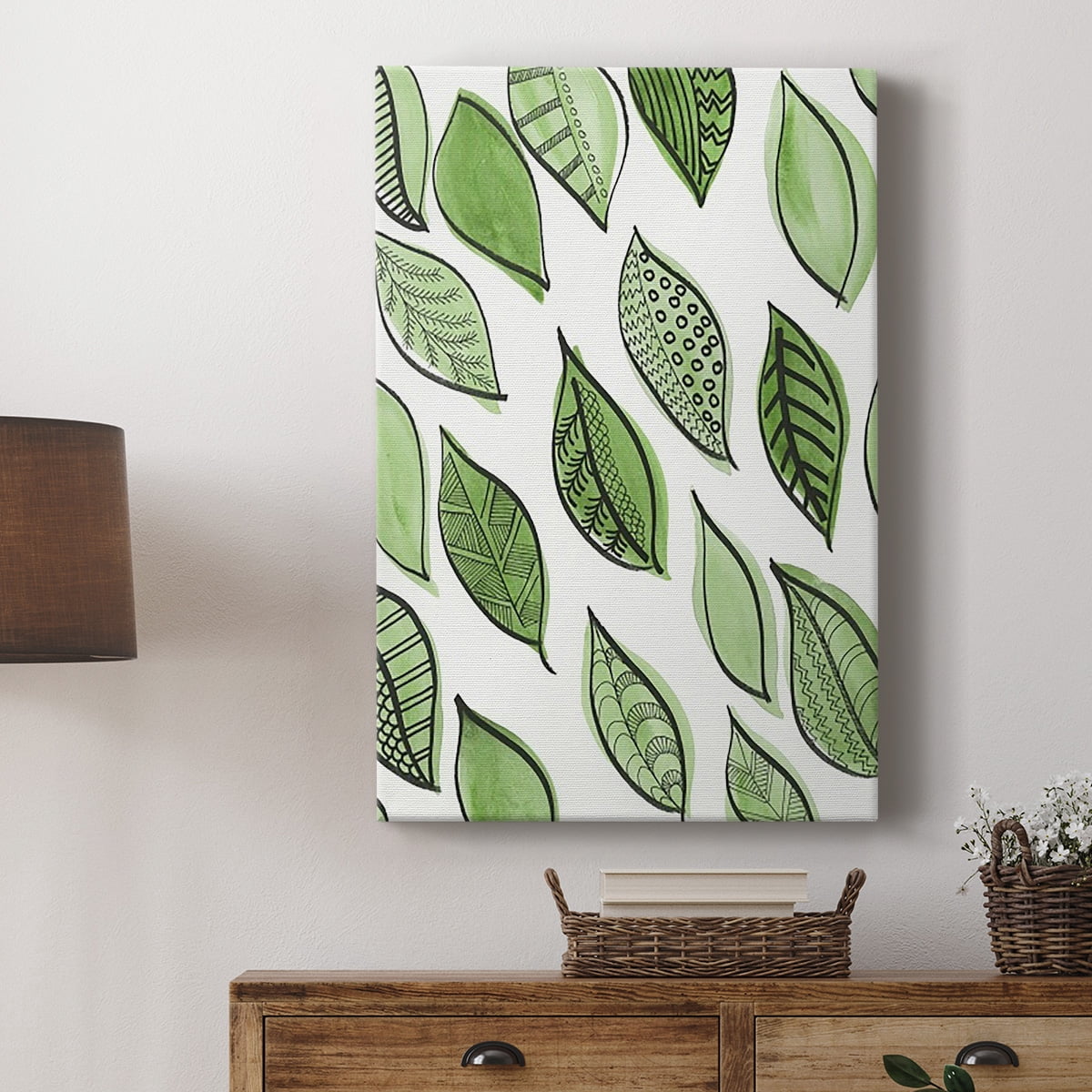 Patterned Leaf Shapes IV Premium Gallery Wrapped Canvas - Ready to Hang
