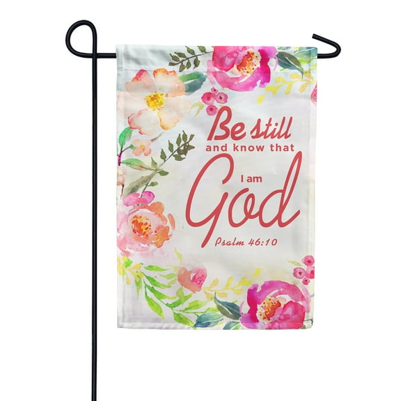 America Forever Bible Verse Garden Flag - 12.5 x 18 inch - Psalm 46:10 Be Still and Know That I am God - Christian Quotes Religious Outdoor Yard Decorative Inspirational Faith Flag