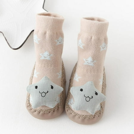 

Quealent Baby Boy Booties Newborn Baby Cotton Booties Stay On Slipper Winter Warm Soft Shoes Non-Skid Infant Ankle Boots Crib Shoes Khaki 18 Months