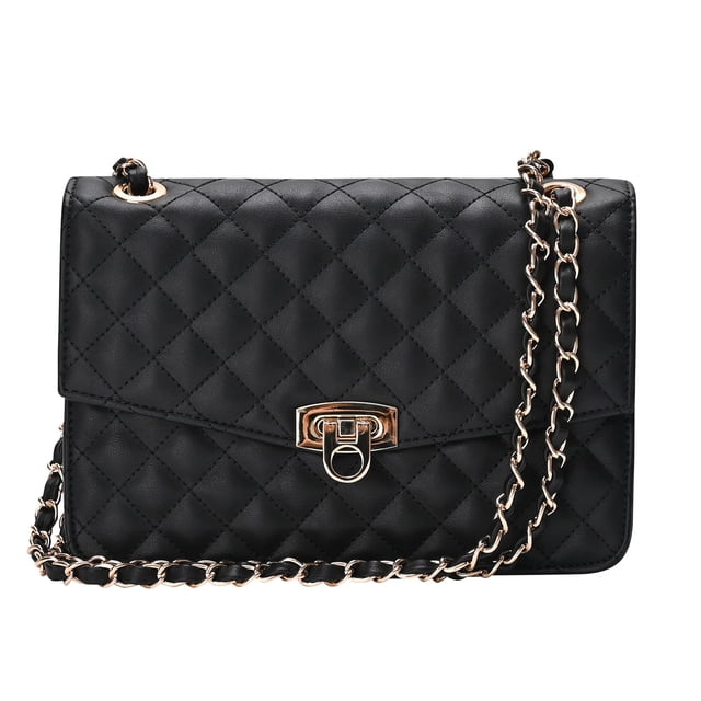 Bandolera GM LIKKIE acolchada para mujer de piel vegana negra