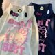 thumbnail image 2 of Sudadera con capucha y cremallera bordada de Hello Kitty Vintage americano, abrigos para parejas de estilo universitario, ropa de calle para mujer, Tops informales holgados y perezosos Y2k, 2 of 5