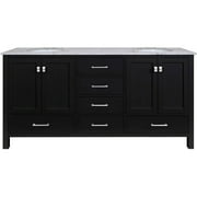 Stufurhome 72 inch Malibu Espresso Double Sink Bathroom Vanity