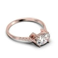 thumbnail image 2 of Dazzling Minimal Art Deco 1.50 Carat Oval Cut Diamond Moissanite Unique Engagement Ring, Wedding Ring in 925 Sterling Silver With 18k Rose Gold Plating Gift For Woman, Promise Ring, Anniversary Gift, 2 of 3