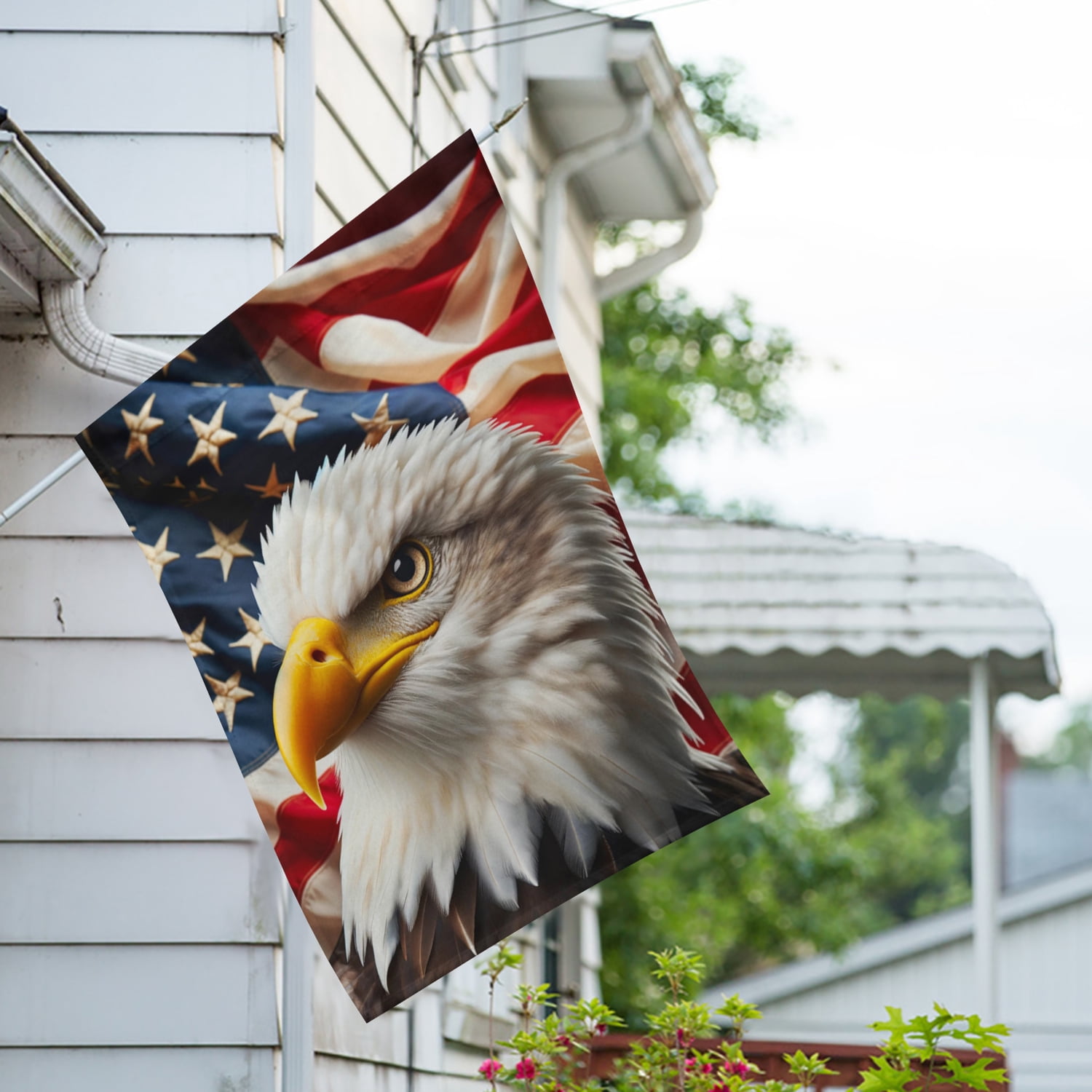 America Forever Eagle Patriotic House Flag, 28x40 inch Double Sided, Patriotic Stars and Stripes Eagle Flags USA 4th of July Memorial Day Independence Day July 4 Yard Outdoor Decoration