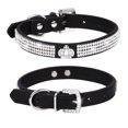thumbnail image 1 of m-CP376-1 Negro - Collar ajustable de 2 piezas de piel sintética con diamantes de imitación para perros y gatos pequeños, 1 of 5