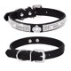 thumbnail image 1 of m-CP376-1 Negro - Collar ajustable de 2 piezas de piel sintética con diamantes de imitación para perros y gatos pequeños, 1 of 5