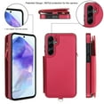 thumbnail image 2 of Wallet Case for Samsung Galaxy A53 5G, with Crossbody Shoulder Strap & Hand Wrist Cards Holder Zipper Pocket Stand Feature Full Protective Shockpoof Phone Case for Samsung Galaxy A53 5G, Red, 2 of 7