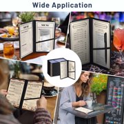 WeChef 30 pack6x9 Restaurant Menu Book Covers Check Book 2 Page 4 View Double Fold for Cafe Hotel Bar Black