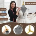 thumbnail image 2 of Female Mannequin, Grey Velvet Covered Half-Length Mannequin, Height Adjustable, with Metal Base, for Fashion Retail boutiques, Tailor Shops, Fitting Modeling, 2 of 8