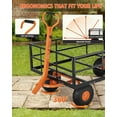 thumbnail image 4 of 1200 Lbs Steel Garden Cart, Heavy Duty Garden Wagon Cart Pullable on Wheels, Metal Yard Utility Wagon Carts with 10" All Terrain Tires, Mesh Removable Sides and 180°Rotating Handle, 4 of 5