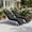 Black, variant on BaPiPro All-Weather Outdoor Chaise Lounge Cushion Set of 2, Secure-Tie Patio Recliner Cushion with Plush PP Cotton Support for Patio, Poolside & Balcony, Sky Blue