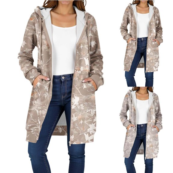 Sherpa Lined Hoodie for Women Fall Winter Fuzzy Jacket Zip Up Hooded Coat Warm Long Sleeve Fleece Outerwear