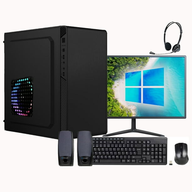Pc Computadora economica veloz Dual Core 8gb ram 960Gb SSD monitor 21.5" FULL HD bocinas y diadema Intel pc, armada, intel