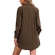 thumbnail image 3 of Camisas de pana Allegra K para mujeres, con botones, de manga larga, blusas casuales y holgadas, marrón, XS, 3 of 6