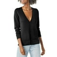 thumbnail image 1 of Baberdicy Sweaters for Women Ladies' Solid Tone Buttoned Mercerized Cotton Loose Sweater with Cardigan Jacket Womens Sweaters Black, 1 of 5