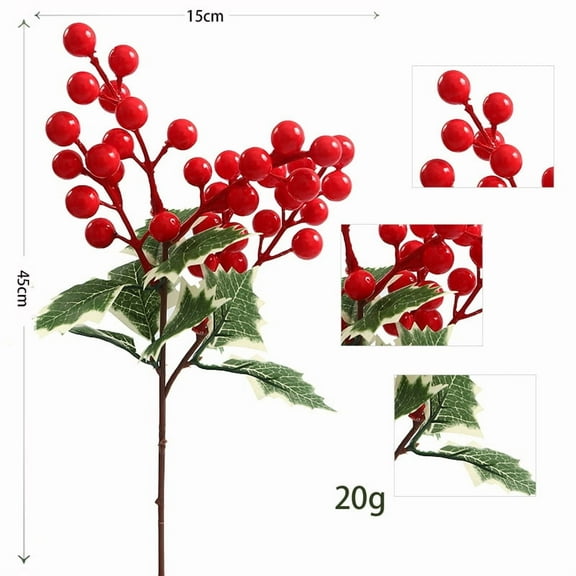 Elegant Artificial Pink Berry Spray - Branch Faux Fruit Decor for Home, Wedding & Seasonal Decoration