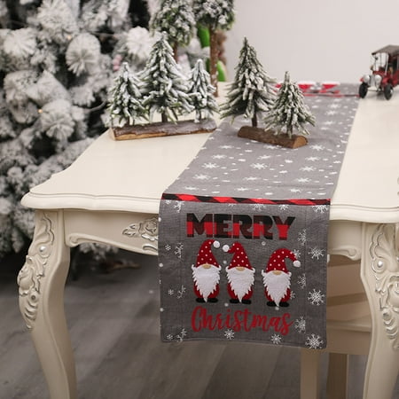 

Zedker Christmas Snowman Table Runners Cotton Linen Table Cloth With Tassels Embroidered Decoration for Christmas Dinner Party Supplies Warehouse Clearance