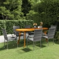 thumbnail image 1 of vidaXL 7 Piece Garden Dining Set Grey, 1 of 5