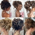 thumbnail image 5 of BLSCODE Messy Hair Bun Hair Scrunchies Extension Curly Wavy Messy Synthetic Chignon Ponytail Hair Extensions Thick Updo Hairpiece for Women Girls 1PCS Color 2/30#, 5 of 7