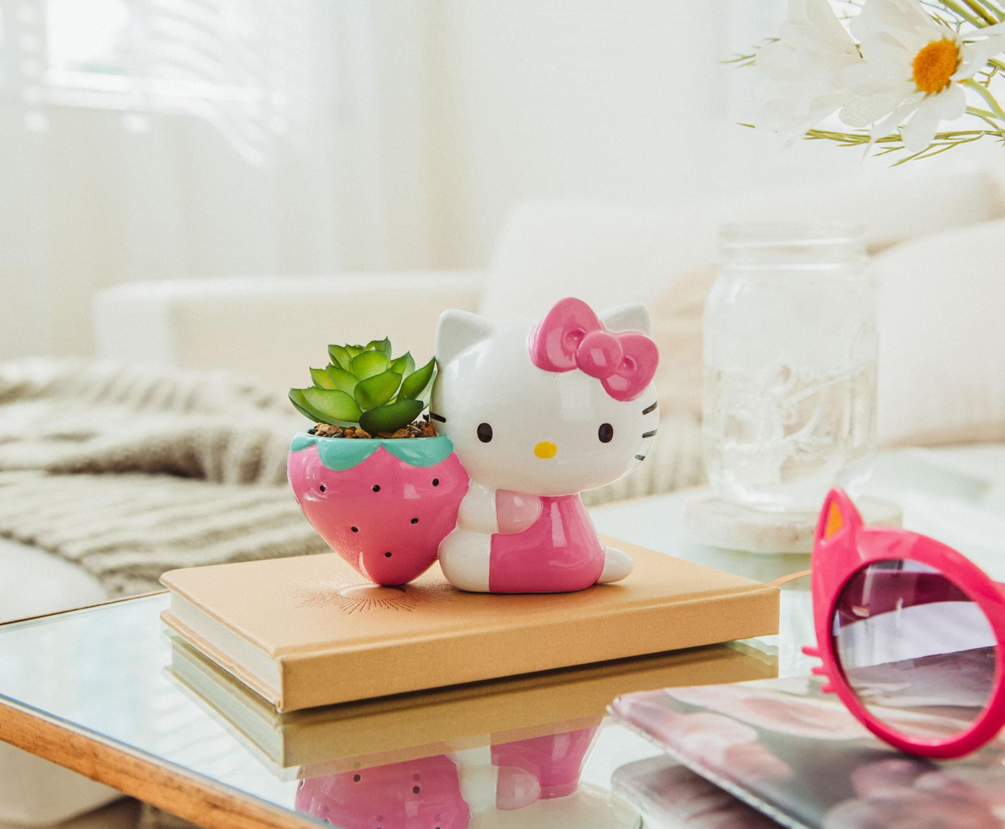 Sanrio Hello Kitty Strawberry 5-Inch Planter With Artificial