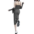 thumbnail image 4 of Txlixc Vestido de mujer de moda medio largo con tirantes sin mangas de color sólido y tirantes de hombro delgado Txlixc moda, 4 of 9