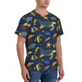 thumbnail image 4 of Yiaed Undersea Animals Print Mens Short Sleeve Tight Fit T-Shirt, Crewneck Casual Tee-XX-Large, 4 of 5