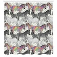 thumbnail image 2 of Ambesonne Rainbow Zebra Shower Curtain, Funky Animal Chevrons, 69"Wx84"L, Grey Yellow Multicolor, 2 of 2