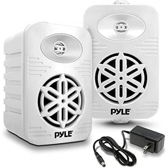 Pyle Indoor Outdoor Speakers Pair - 500 Watt Dual Waterproof 5.25” 2-Way Full Range Speaker White