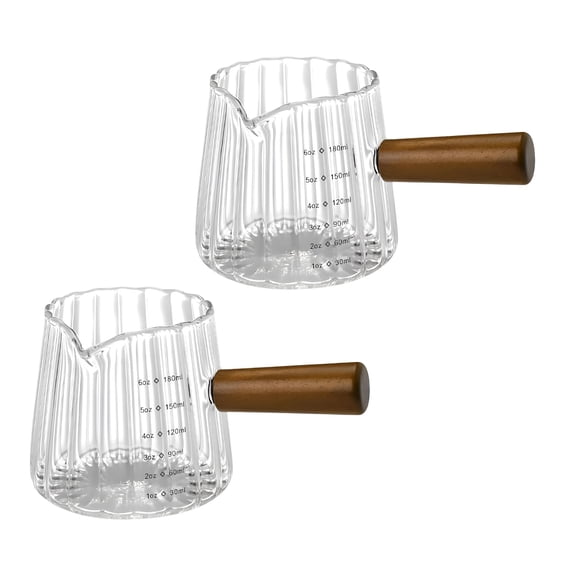 ACDANC Espresso Glass with Handle 6 Oz Espresso Cup with Oz Ml Scales | Borosilicate Glass Espresso Cups with V Shaped Mouth Espresso Cup for Coffee Milk Tea Coffee Gifts for Women