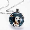 thumbnail image 2 of Spotted Dog Elegant Glass Circular Pendant Necklace - Stylish and Trendy Jewelry for Women, 2 of 5