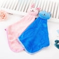 thumbnail image 3 of 2pcs Absorbent Hand Towel Set Chenille Microfiber Soft Kitcken Wash Towel with Rope Hanging, Cute Cartoon Rabbit Head Coral Fleece Water Absorbent Hand Towel Scarf, 3 of 8