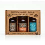 Crown Maple Organic Maple Syrup with Three 1.7 fl oz Bottles: Amber 100%Pure, Bourbon & Vanilla