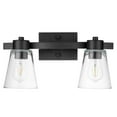 thumbnail image 1 of Prominence Home Fairendale 2 Light Matte Black Bathroom Vanity Light with Clear Glass, 1 of 10