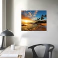 thumbnail image 3 of Creowell  Beach wall art Secret Beach at sunset, Maui, Hawaii Canvas Wall Art For Living Room Decoration Nature Picture Canvas Prints Painting for for Office Home Wall Decor 20x16 in/16x12 in, 3 of 4