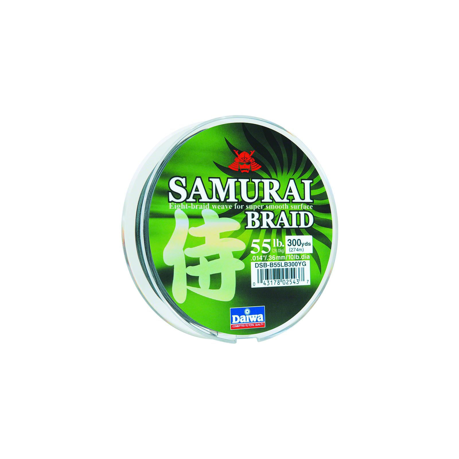 Daiwa DSB-B55LB150YG Samurai Braided Line 55lb 150yd Filler Spool Green 