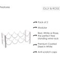 thumbnail image 3 of Wine Rack with Corkscrew Bottle Opener - Pack of 2 - White - Stackable Tabletop Wine Rack - Small Freestanding Wine Bottle Holder for 8 Bottles, 3 of 5