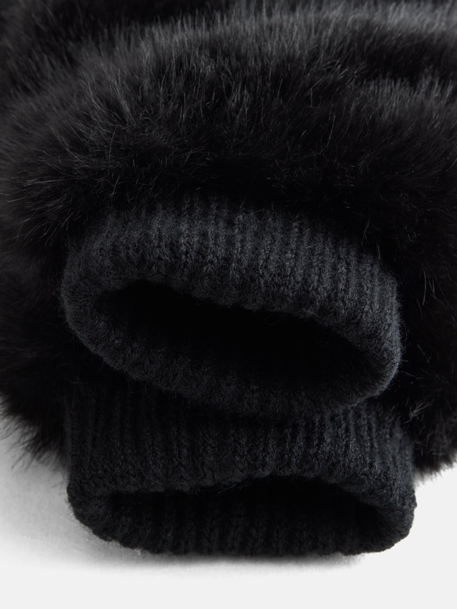 MNYC Women's Faux Fur Gloves, Black