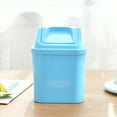 thumbnail image 5 of Plastic Mini Wastebasket Trash Can with Swing Lid,Tiny Desktop Waste Garbage Bin for Office, Kitchen, Vanity Tabletop, Bedroom, Bathroom,4.72x6.69in(Sky Blue), 5 of 6