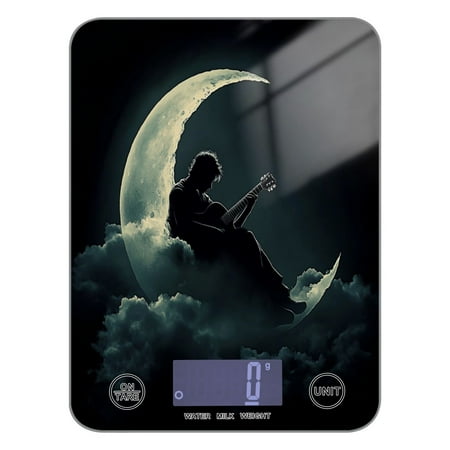 

WOBOGO Playing Guitar on The Moon Kitchen Scale Digital Gram and Ounce Weighing for Cooking Baking Ketogenic Diet Meal Prep