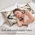 thumbnail image 5 of Boho Black Brown Long Body Pillow Covers, Southwestern Geometric Ethnic Retro Soft Throw Pillow Cases with Invisible Zipper, Decorative Pillowcase Pillows Protectors for Sofa Bed Couch 20"x60", 5 of 9