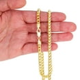 thumbnail image 2 of Nuragold 10k Real Yellow Gold Solid Franco Diamond Cut 4.5mm Spiga Wheat Chain Bracelet (7"-9") Italian Jewelry for Men, 2 of 5