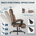 thumbnail image 4 of Homall Massage Office Chair with Heat and 6 Vibration Points,High Back Executive Ergonomic Computer Desk Chair with Reclining Backrest and Footrest,PU Leather,Brown, 4 of 7
