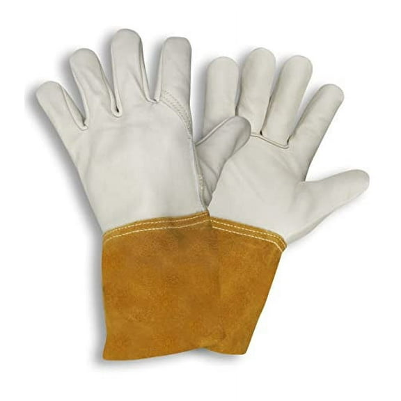 12-Pack of Cordova 8135XL Standard Grain Cowhide Mig-Tig Work Gloves, 4-Inch, Russet Split Gauntlet, X-Large