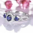 thumbnail image 3 of 2.20Ct Oval Cut Lab Created Blue Sapphire Women's Wedding Stunning Gift Ring 14k White Gold Plated, 3 of 4