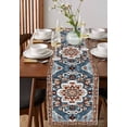 thumbnail image 4 of Boanket Blue Bohemian Table Runner - 60 Inch Long, Kitchen Dining Table Runner Dresser Scarves, Retro Pattern Oriental Farmhouse Ethnic Farmhouse Decor for Coffee Tables Wedding Party Banquet, 4 of 8